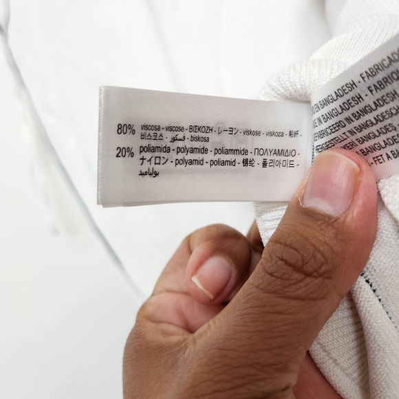 Zara Tank Top XL Black Trim White Ribbed Dad Style Y2K Grunge Everyday Stylish - Picture 4 of 6